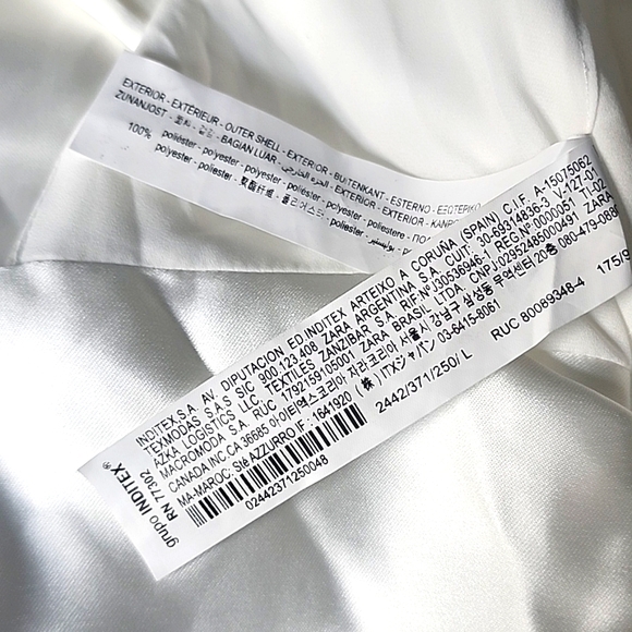 NWT Zara White Satin Effect Open Tie Back Top, Size L - Picture 9 of 9